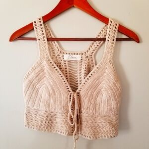 Elan Crochet Cotton In Oatmeal Neutral Brown Size Medium